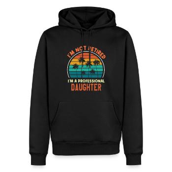 Je ne suis pas à la retraite Je suis D fille professionnelle Drôle - Sweat à capuche Premium bio Homme - noir - Devant - Nico (187cm)