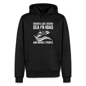 Drôle d’orque Whale Sea Panda et peut-être 3 Mens - Sweat à capuche Premium bio Homme - noir - Devant - Nico (187cm)