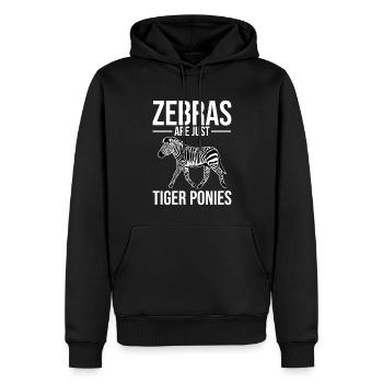 Lustige Zebras sind nur Tigerponys - Männer Premium Bio Hoodie - Schwarz - Vorne - Nico (187cm)