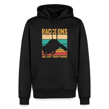 Les ratons laveurs drôles ne sont que des pandas poubelles rétro - Sweat à capuche Premium bio Homme - noir - Devant - Nico (187cm)