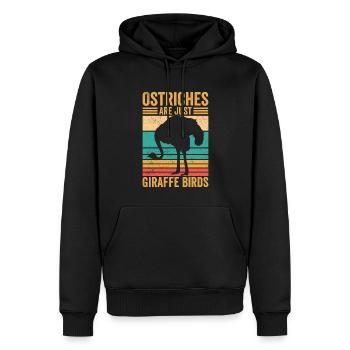 Drôles d’autruches ne sont que des girafes oiseaux rétro - Sweat à capuche Premium bio Homme - noir - Devant - Nico (187cm)