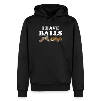 Drôle de boule Python Serpent - Sweat à capuche Premium bio Homme - noir - Devant - Nico (187cm)