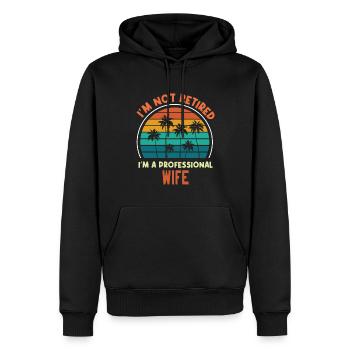 Je ne suis pas à la retraite Je suis W femme professionnelle Cadeau drôle - Sweat à capuche Premium bio Homme - noir - Devant - Nico (187cm)