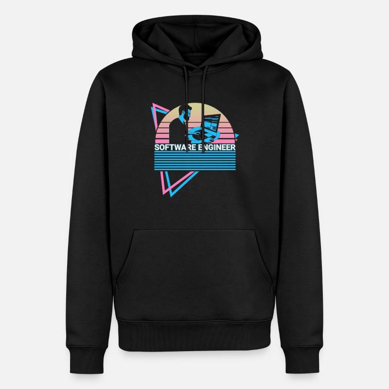 Software-Ingenieur Software Engineering Retro - Männer Premium Bio Hoodie - Schwarz
