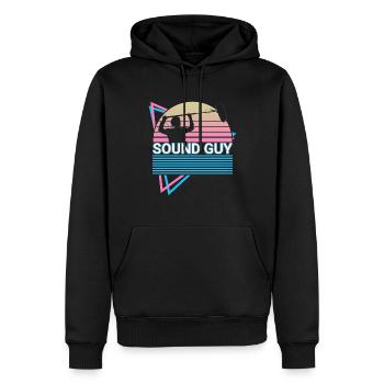 Ingénieur du son Rétro - Sweat à capuche Premium bio Homme - noir - Devant - Nico (187cm)