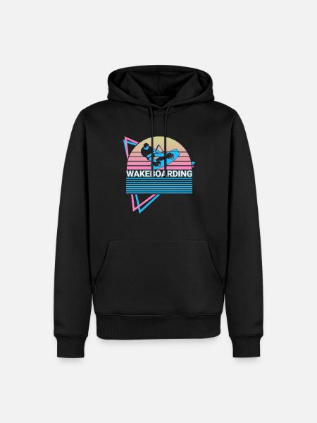 Wakeboarding Wakeboarder Retro - Men’s Premium Organic Hoodie - black