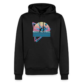 Beach-Volleyballspieler Retro - Männer Premium Bio Hoodie - Schwarz - Vorne - Nico (187cm)