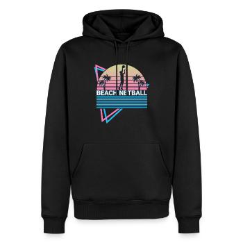 Beach Netball Spieler Retro - Männer Premium Bio Hoodie - Schwarz - Vorne - Nico (187cm)