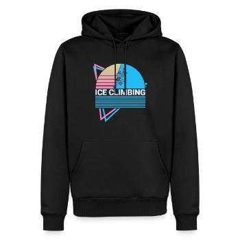 Escalade sur glace Ice Climber Retro - Sweat à capuche Premium bio Homme - noir - Devant - Nico (187cm)