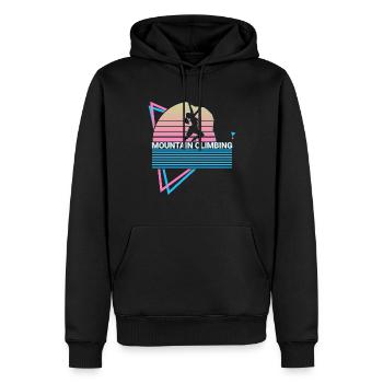 Alpinisme Alpiniste Rétro - Sweat à capuche Premium bio Homme - noir - Devant - Nico (187cm)
