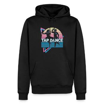 Claquettes Danse à claquettes Rétro - Sweat à capuche Premium bio Homme - noir - Devant - Nico (187cm)