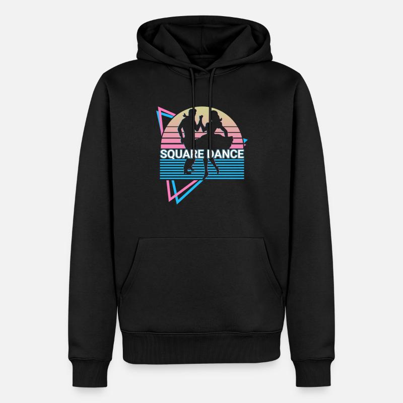 Square Dance Square Dancing Retro - Männer Premium Bio Hoodie - Schwarz
