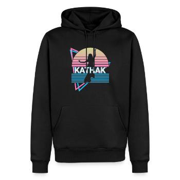 Kathak Indian Dance Rétro - Sweat à capuche Premium bio Homme - noir - Devant - Nico (187cm)