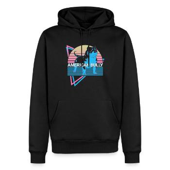 American Bully Retro - Sweat à capuche Premium bio Homme - noir - Devant - Nico (187cm)