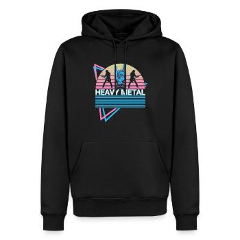 Heavy Metal Retro - Männer Premium Bio Hoodie - Schwarz - Vorne - Nico (187cm)