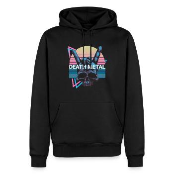 Death Metal Rétro - Sweat à capuche Premium bio Homme - noir - Devant - Nico (187cm)