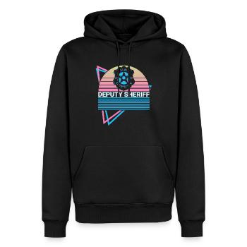 Hilfssheriff Retro - Männer Premium Bio Hoodie - Schwarz - Vorne - Nico (187cm)
