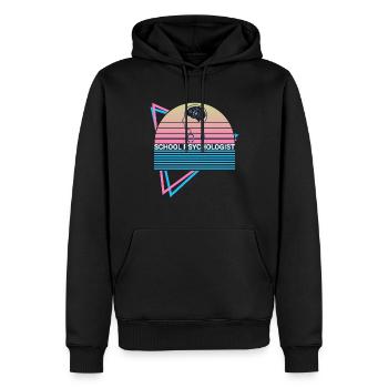 Psychologue scolaire Psychologie scolaire Rétro - Sweat à capuche Premium bio Homme - noir - Devant - Nico (187cm)