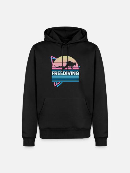 Freediving Freediver Retro - Men’s Premium Organic Hoodie - black