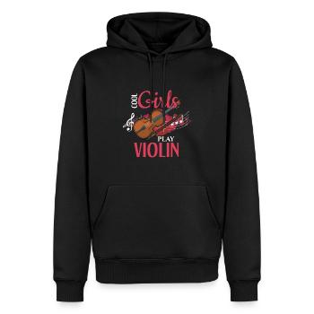 Les filles cool jouent du violon - Sweat à capuche Premium bio Homme - noir - Devant - Nico (187cm)