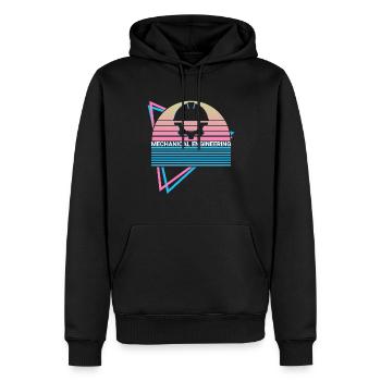 Génie mécanique Rétro - Sweat à capuche Premium bio Homme - noir - Devant - Nico (187cm)