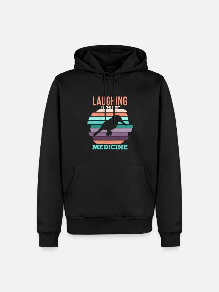 Witzige Kookaburra Vogel Illustration - Männer Premium Bio Hoodie - Schwarz