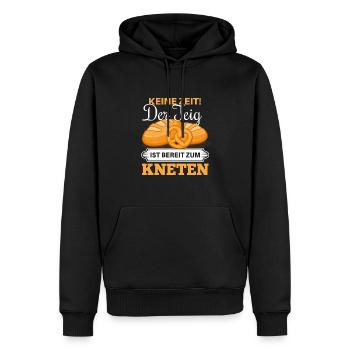Boulanger cuisant du pain cool disant motif - Sweat à capuche Premium bio Homme - noir - Devant - Nico (187cm)