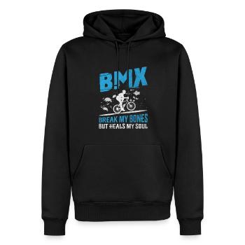 Le BMX drôle brise mes os guérit mon âme Cycling - Sweat à capuche Premium bio Homme - noir - Devant - Nico (187cm)