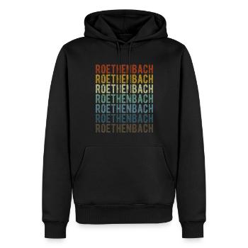 Roethenbach Stadt Retro Vintage - Men’s Premium Organic Hoodie - black - Front - Nico (187cm)