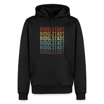 Rudolstadt Stadt Retro Vintage - Männer Premium Bio Hoodie - Schwarz - Vorne - Nico (187cm)