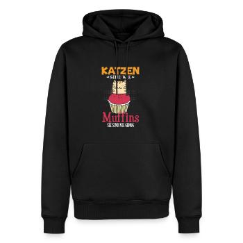 Witziges Katzen Haustier Spruch Design - Männer Premium Bio Hoodie - Schwarz - Vorne - Nico (187cm)