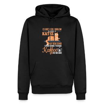 Witziges Katzen Haustier Spruch Design - Männer Premium Bio Hoodie - Schwarz - Vorne - Nico (187cm)