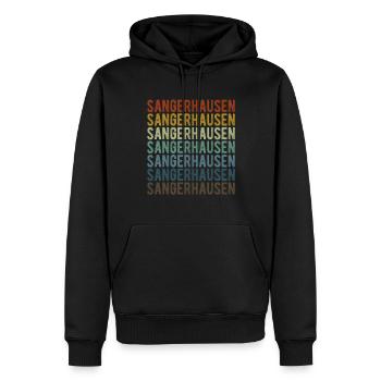 Sangerhausen Stadt Retro Vintage - Männer Premium Bio Hoodie - Schwarz - Vorne - Nico (187cm)