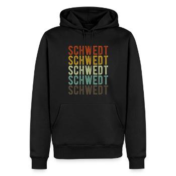 Schwedt Stadt Retro Vintage - Männer Premium Bio Hoodie - Schwarz - Vorne - Nico (187cm)
