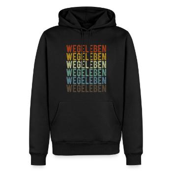 Wegeleben Stadt Retro Vintage - Men’s Premium Organic Hoodie - black - Front - Nico (187cm)