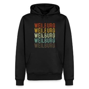 Weilburg Stadt Retro Vintage - Männer Premium Bio Hoodie - Schwarz - Vorne - Nico (187cm)