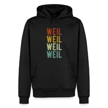 Weil Stadt Retro Vintage - Männer Premium Bio Hoodie - Schwarz - Vorne - Nico (187cm)
