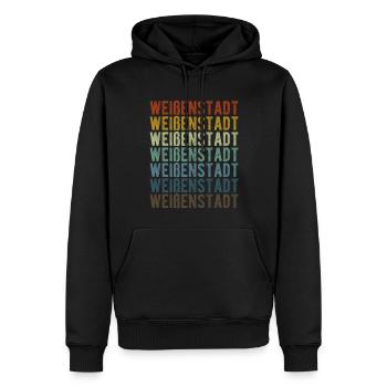 Weißenstadt Stadt Retro Vintage - Men’s Premium Organic Hoodie - black - Front - Nico (187cm)