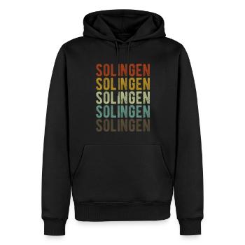 Solingen Stadt Retro Vintage - Männer Premium Bio Hoodie - Schwarz - Vorne - Nico (187cm)