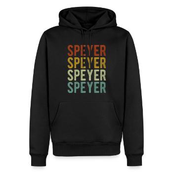 Speyer City Retro Vintage - Sweat à capuche Premium bio Homme - noir - Devant - Nico (187cm)