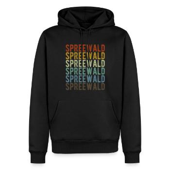 Spreewald City Rétro Vintage - Sweat à capuche Premium bio Homme - noir - Devant - Nico (187cm)