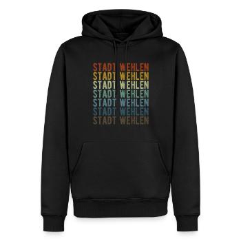 Ville de Wehlen City Retro Vintage - Sweat à capuche Premium bio Homme - noir - Devant - Nico (187cm)