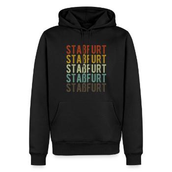 Staßfurt Stadt Retro Vintage - Männer Premium Bio Hoodie - Schwarz - Vorne - Nico (187cm)