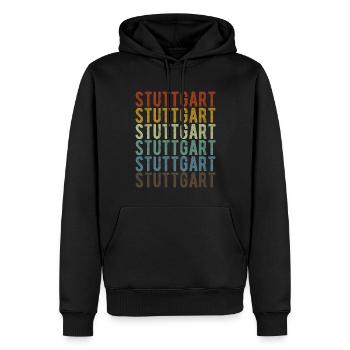 Stuttgart Stadt Retro Vintage - Männer Premium Bio Hoodie - Schwarz - Vorne - Nico (187cm)