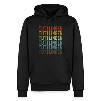 Tuttlingen Stadt Retro Vintage - Männer Premium Bio Hoodie - Schwarz - Vorne - Nico (187cm)