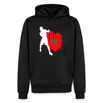 Marokkanischer Boxboxer - Männer Premium Bio Hoodie - Schwarz - Vorne - Nico (187cm)