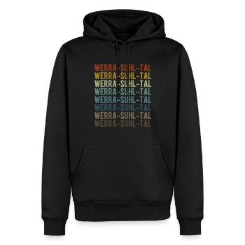 Werra-Suhl-Tal City Rétro Vintage - Sweat à capuche Premium bio Homme - noir - Devant - Nico (187cm)