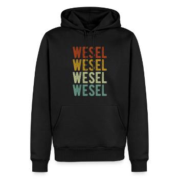 Wesel City Rétro Vintage - Sweat à capuche Premium bio Homme - noir - Devant - Nico (187cm)