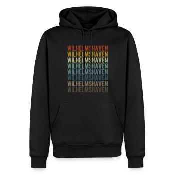 Wilhelmshaven City Rétro Vintage - Sweat à capuche Premium bio Homme - noir - Devant - Nico (187cm)
