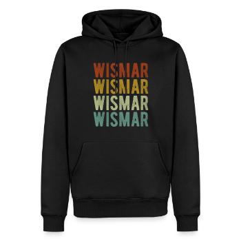 Wismar City Rétro Vintage - Sweat à capuche Premium bio Homme - noir - Devant - Nico (187cm)